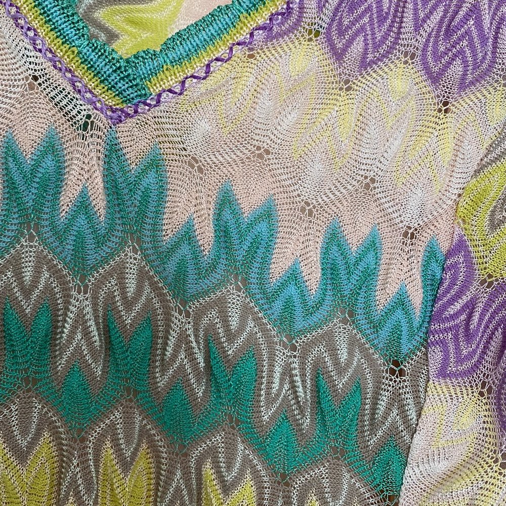 Missoni Deep V Classic Zig Zag Knit Dress Size 38 US Size 8 Multi-Color - Picture 7 of 9